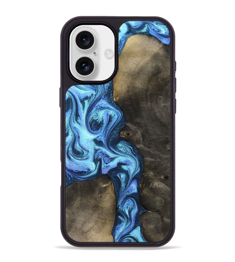 iPhone 16 Plus Wood Phone Case - Markus (Blue, 824890)