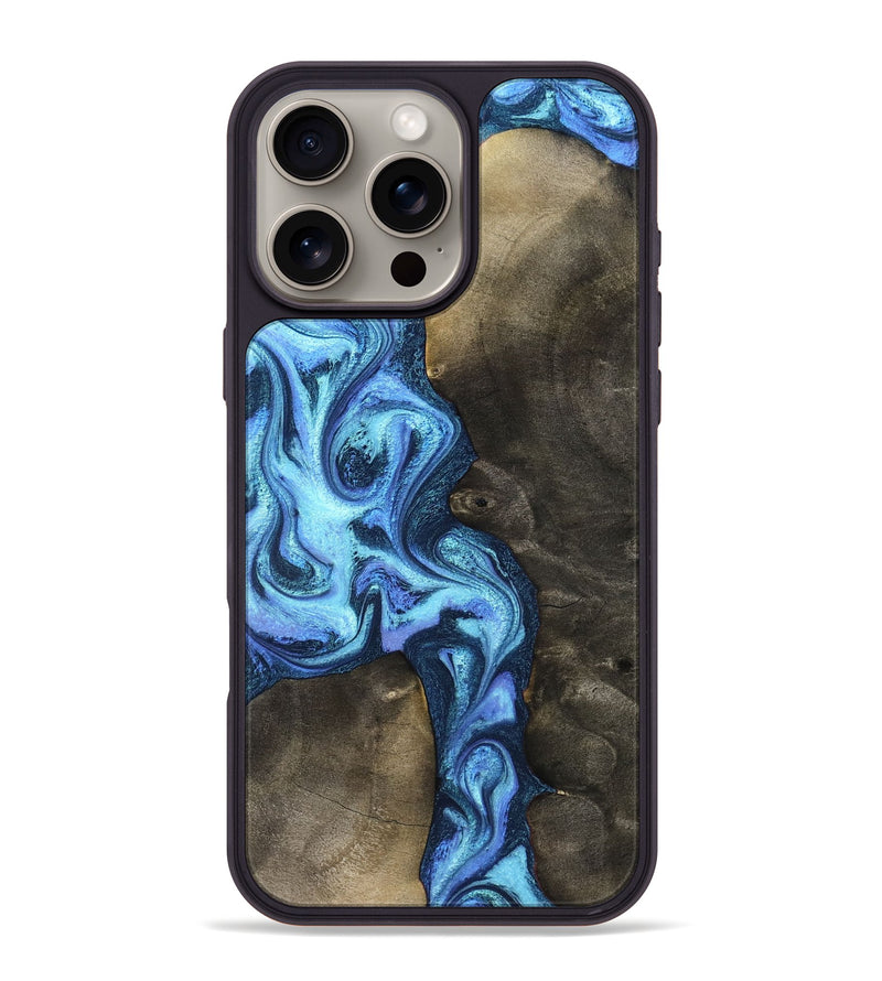 iPhone 16 Pro Max Wood Phone Case - Markus (Blue, 824890)