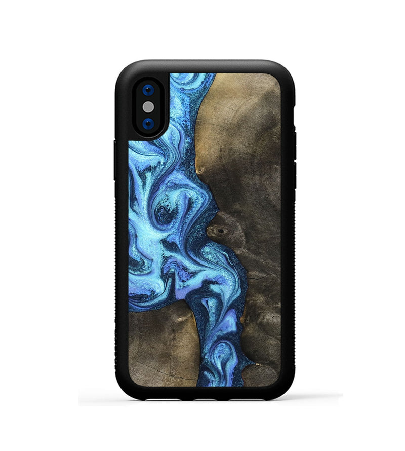 iPhone Xs Wood Phone Case - Markus (Blue, 824890)
