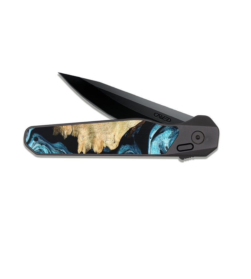 EDC Dark Slate Wood Pocket Knife - Violet (Blue, 824892)
