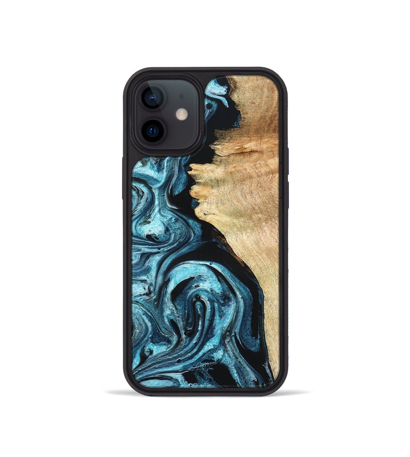 iPhone 12 mini Wood Phone Case - Violet (Blue, 824892)