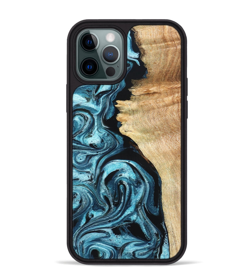 iPhone 12 Pro Max Wood Phone Case - Violet (Blue, 824892)