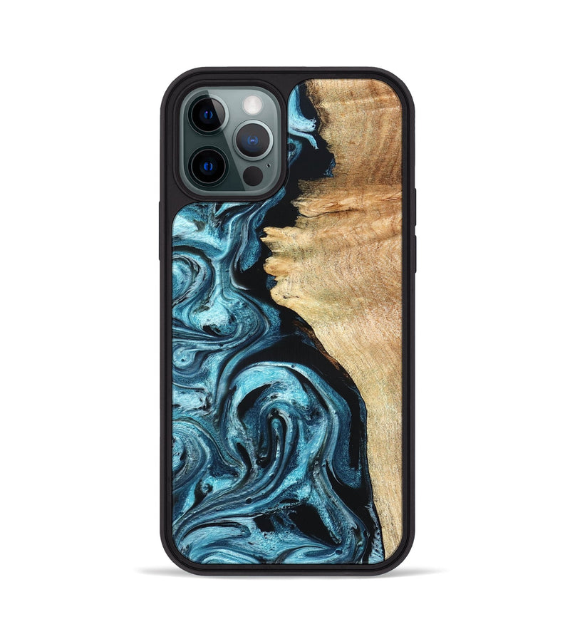 iPhone 12 Pro Wood Phone Case - Violet (Blue, 824892)