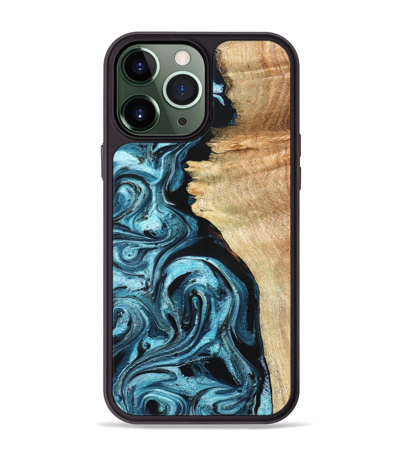 iPhone 13 Pro Max Wood Phone Case - Violet (Blue, 824892)