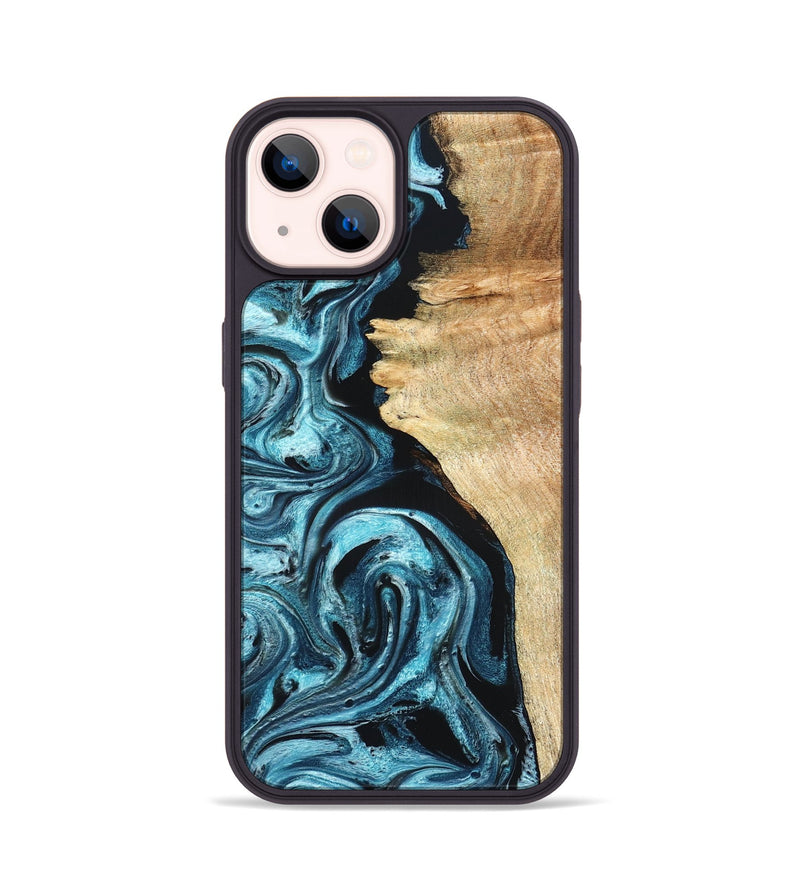 iPhone 14 Wood Phone Case - Violet (Blue, 824892)