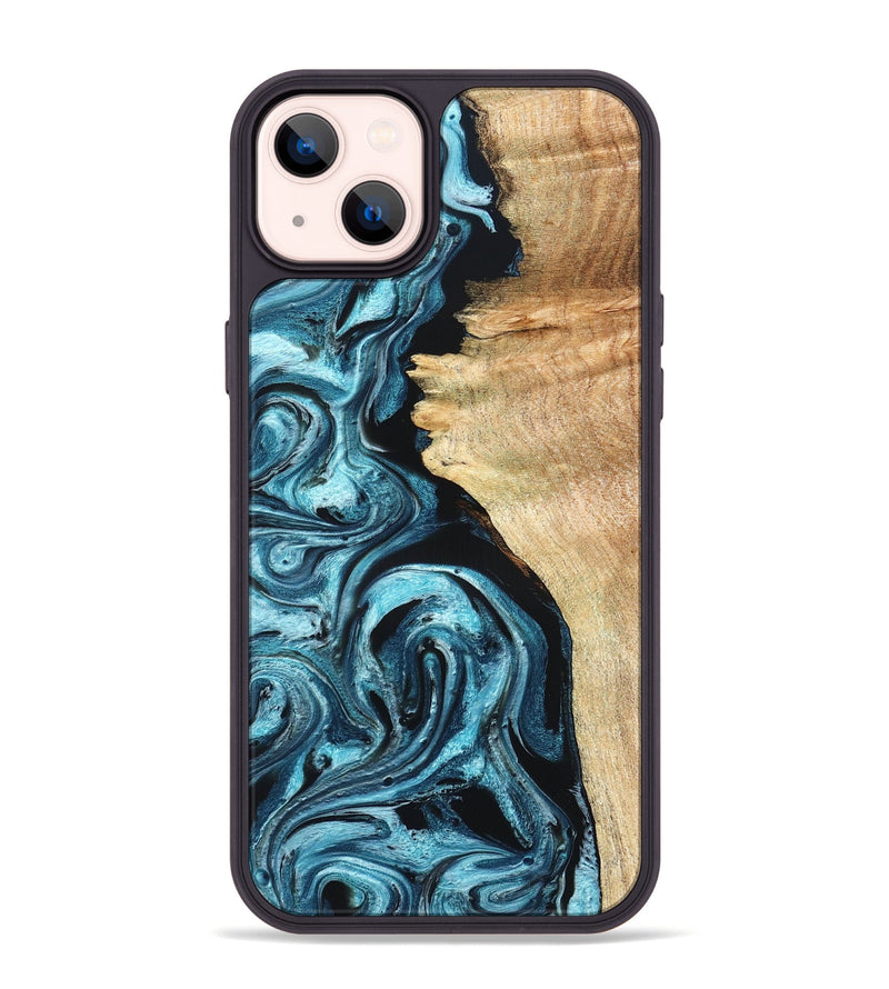 iPhone 14 Plus Wood Phone Case - Violet (Blue, 824892)
