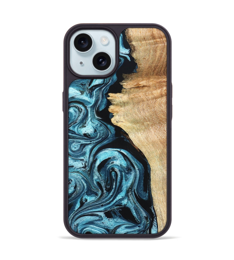 iPhone 15 Wood Phone Case - Violet (Blue, 824892)