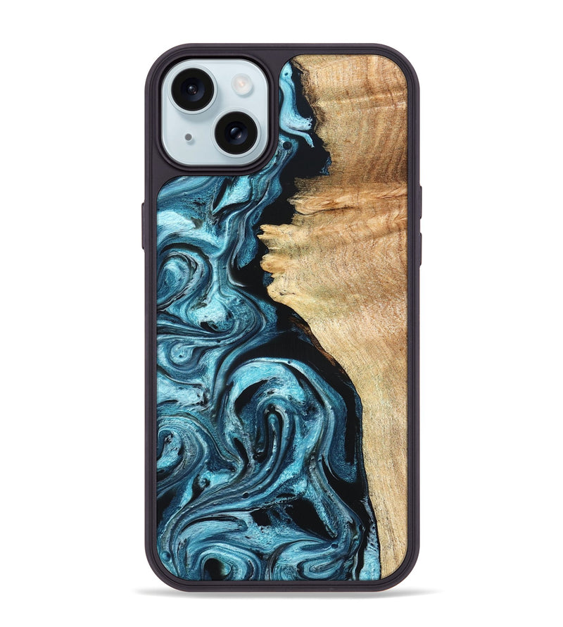 iPhone 15 Plus Wood Phone Case - Violet (Blue, 824892)