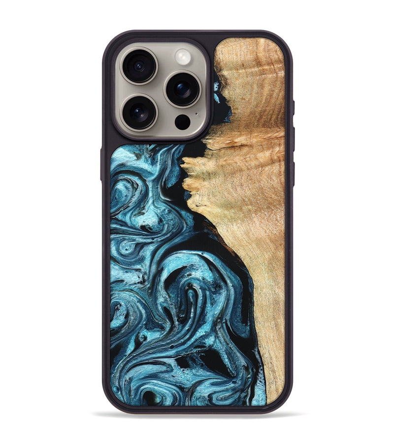 iPhone 15 Pro Max Wood Phone Case - Violet (Blue, 824892)