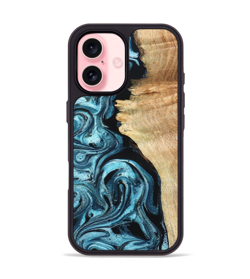 iPhone 16 Wood Phone Case - Violet (Blue, 824892)