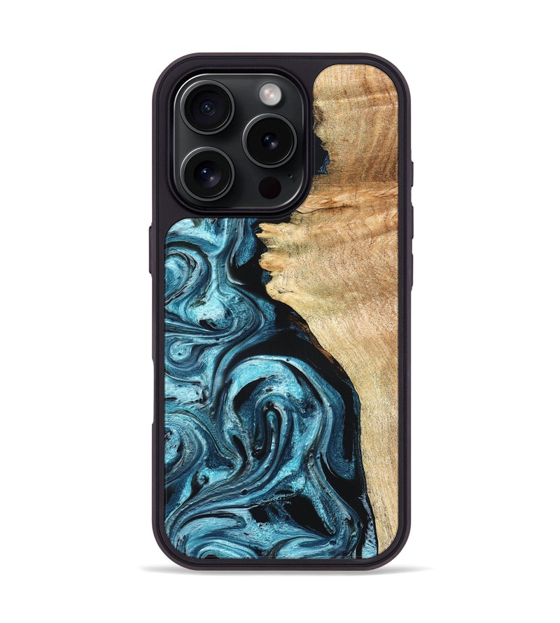 iPhone 16 Pro Wood Phone Case - Violet (Blue, 824892)