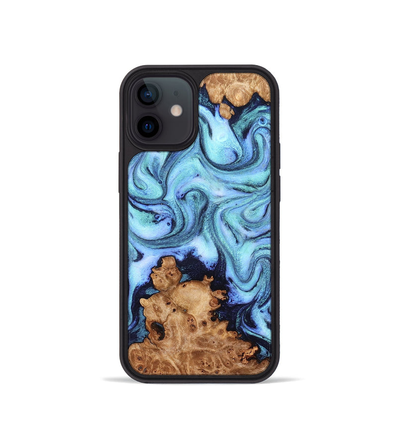 iPhone 12 mini Wood Phone Case - Gemma (Blue, 824893)