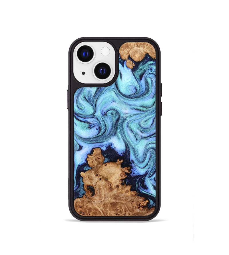 iPhone 13 mini Wood Phone Case - Gemma (Blue, 824893)