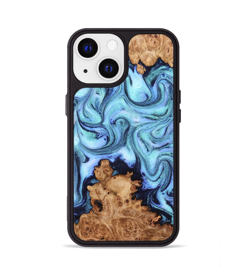 iPhone 13 Wood Phone Case - Gemma (Blue, 824893)