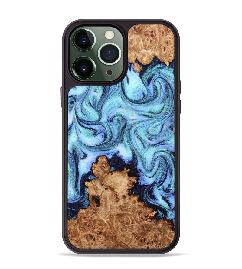 iPhone 13 Pro Max Wood Phone Case - Gemma (Blue, 824893)