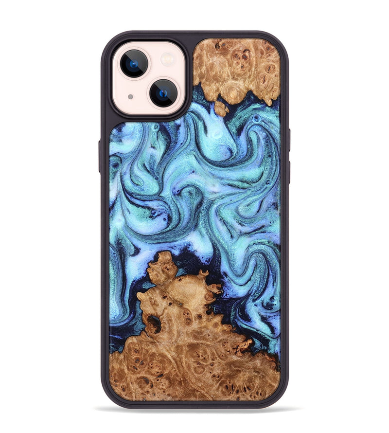 iPhone 14 Plus Wood Phone Case - Gemma (Blue, 824893)
