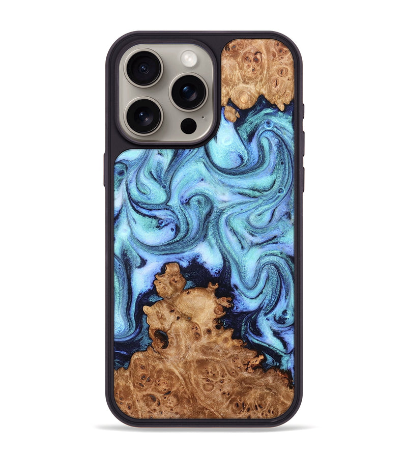 iPhone 15 Pro Max Wood Phone Case - Gemma (Blue, 824893)