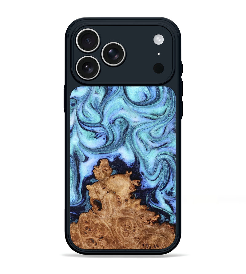 iPhone 17 Pro Max Wood Phone Case - Gemma (Blue, 824893)