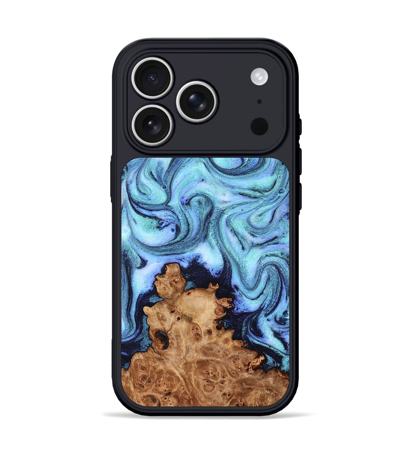 iPhone 17 Pro Wood Phone Case - Gemma (Blue, 824893)