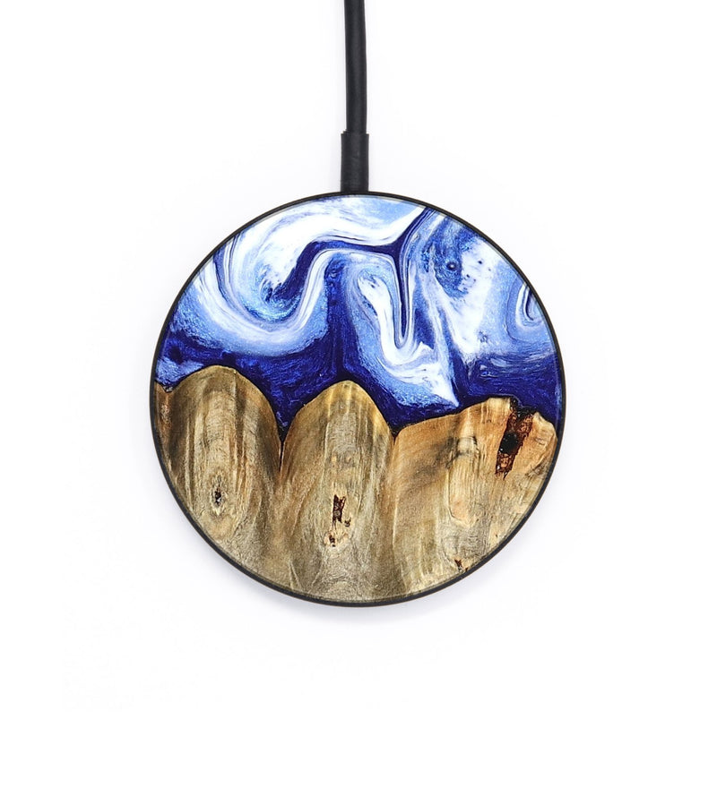 Circle Wood Wireless Charger - Naomi (Blue, 824894)