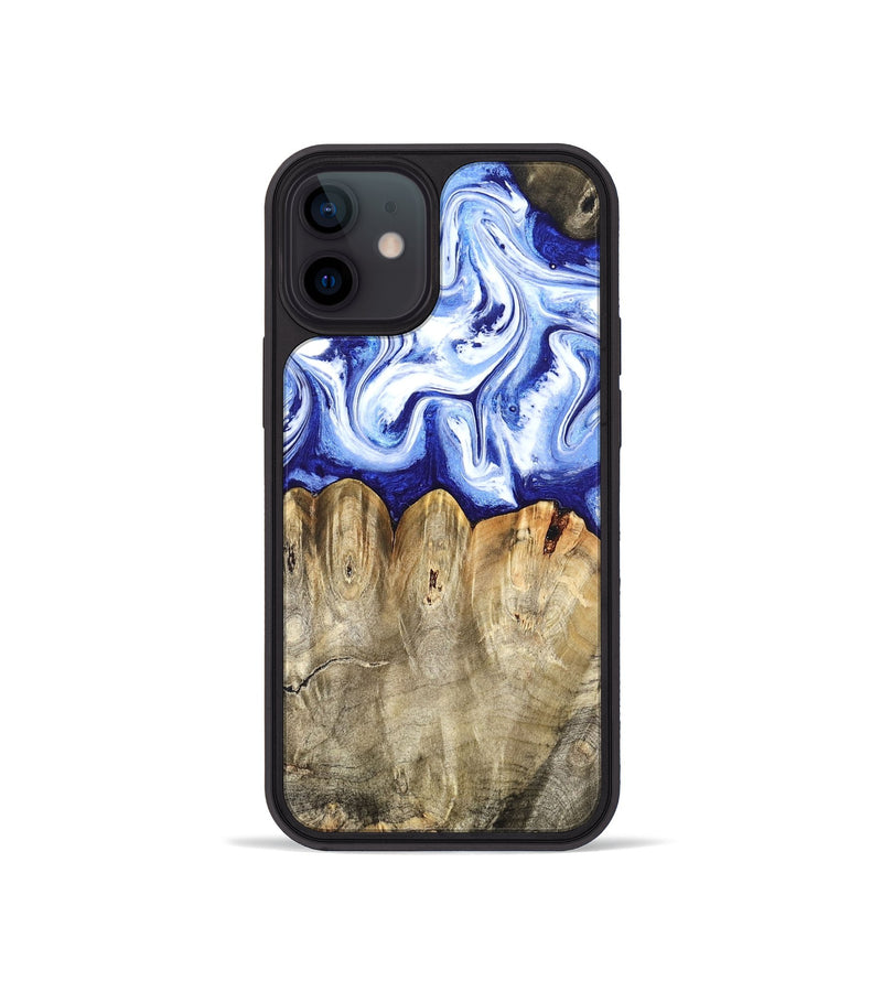 iPhone 12 mini Wood Phone Case - Naomi (Blue, 824894)