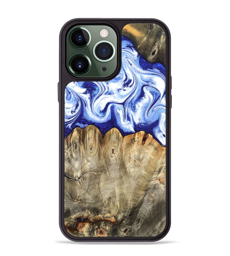 iPhone 13 Pro Max Wood Phone Case - Naomi (Blue, 824894)
