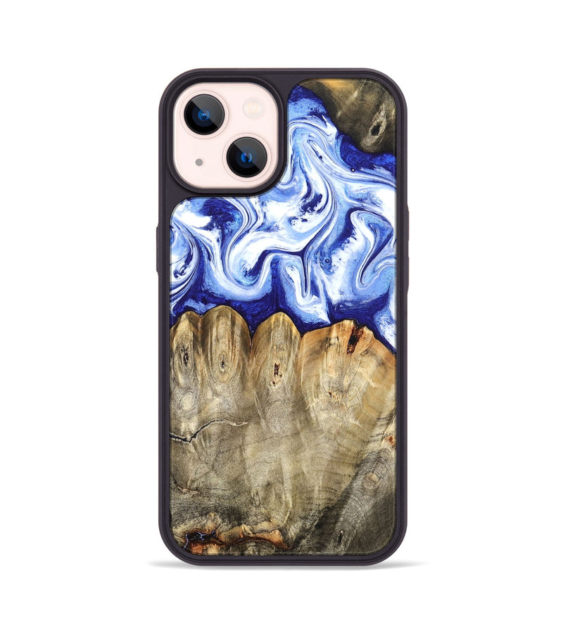 iPhone 14 Wood Phone Case - Naomi (Blue, 824894)