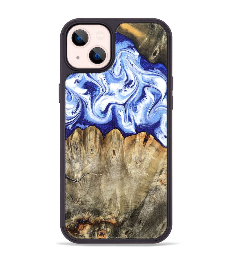 iPhone 14 Plus Wood Phone Case - Naomi (Blue, 824894)