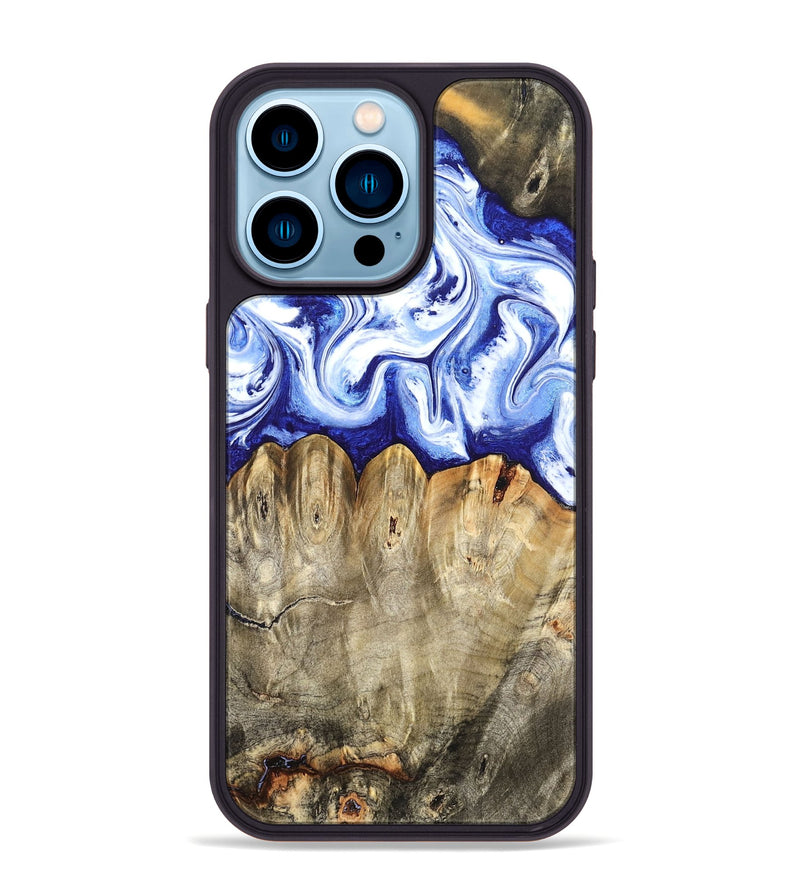 iPhone 14 Pro Max Wood Phone Case - Naomi (Blue, 824894)