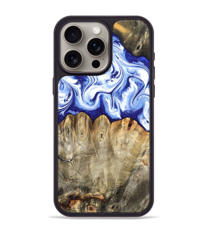 iPhone 15 Pro Max Wood Phone Case - Naomi (Blue, 824894)