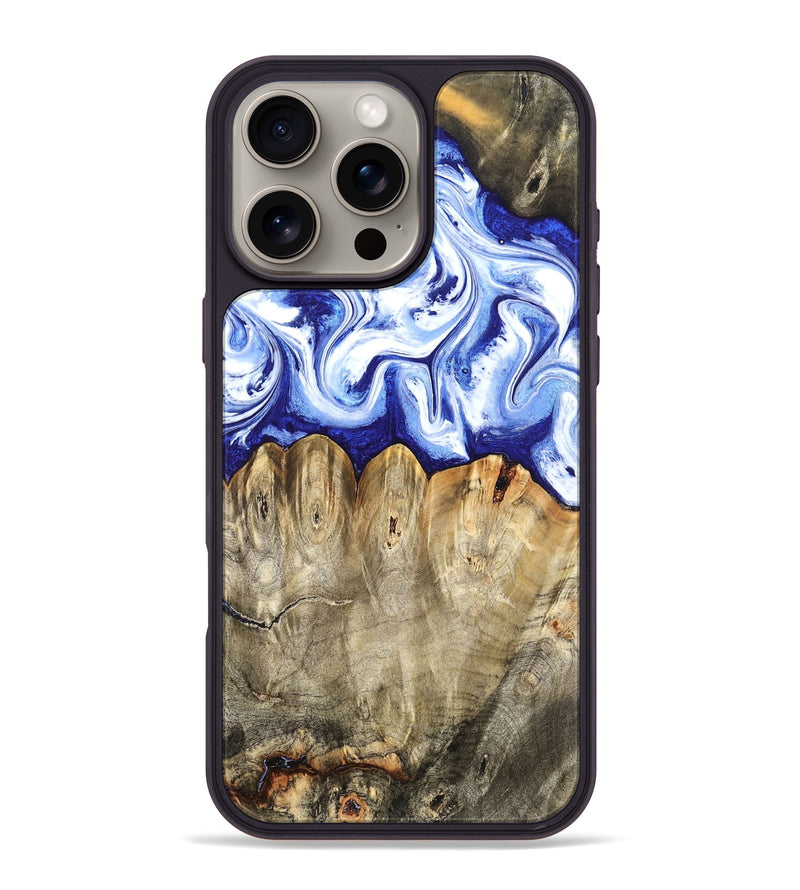 iPhone 16 Pro Max Wood Phone Case - Naomi (Blue, 824894)