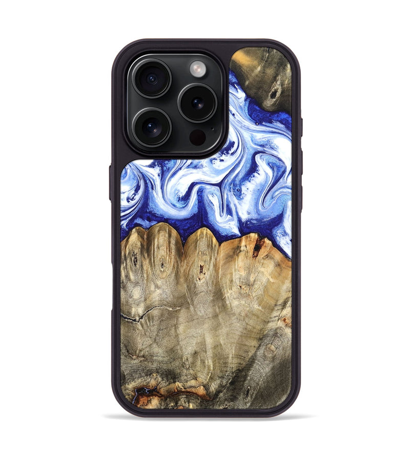 iPhone 16 Pro Wood Phone Case - Naomi (Blue, 824894)
