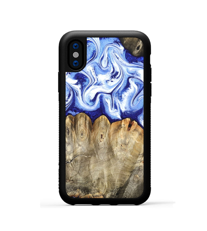 iPhone Xs Wood Phone Case - Naomi (Blue, 824894)