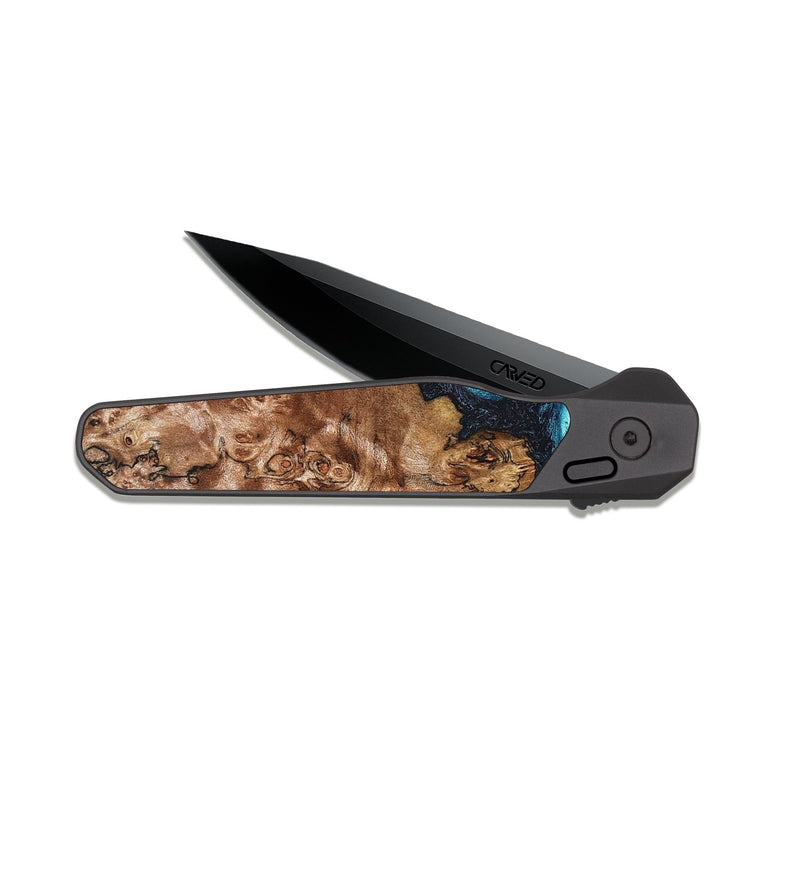 EDC Dark Slate Wood Pocket Knife - Brayden (Blue, 824895)