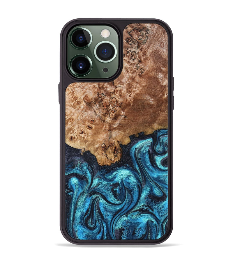 iPhone 13 Pro Max Wood Phone Case - Brayden (Blue, 824895)