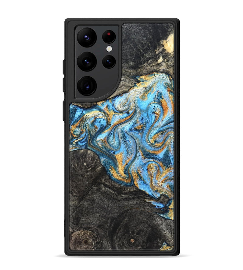 Galaxy S22 Ultra Wood Phone Case - Kurt (Teal & Gold, 824897)