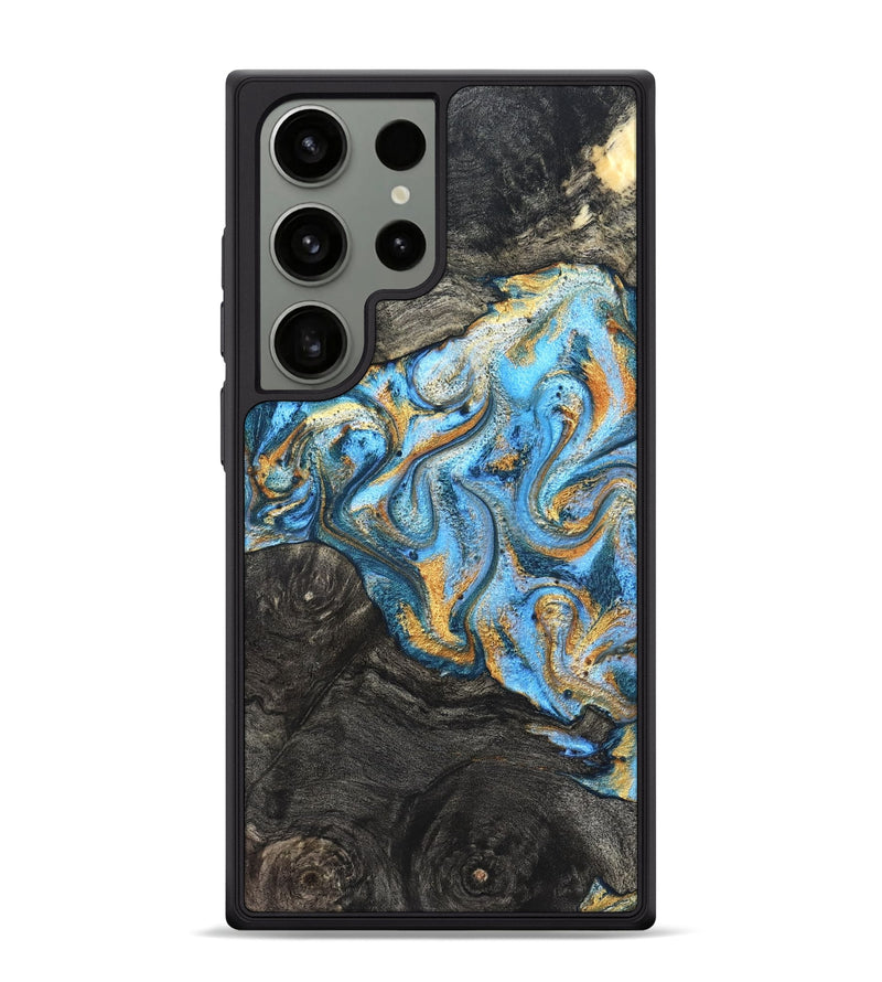 Galaxy S24 Ultra Wood Phone Case - Kurt (Teal & Gold, 824897)