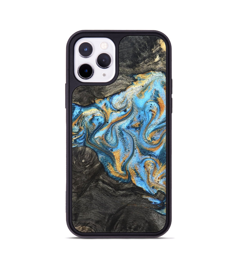 iPhone 11 Pro Wood Phone Case - Kurt (Teal & Gold, 824897)