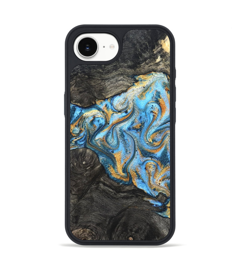 iPhone 17e Wood Phone Case - Kurt (Teal & Gold, 824897)