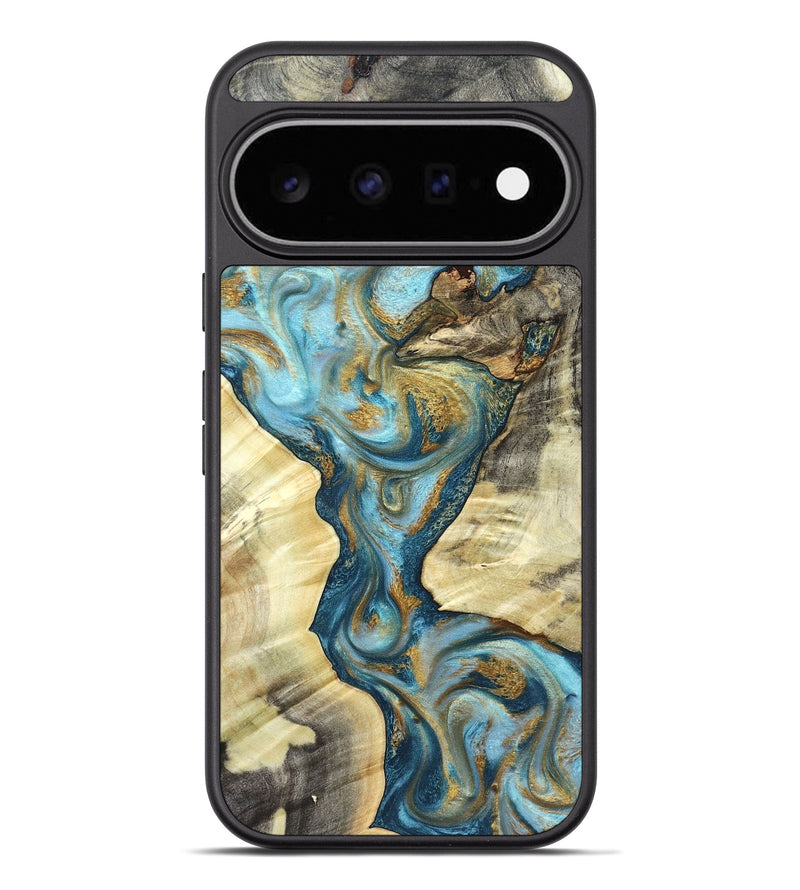 Pixel 11 Pro XL Wood Phone Case - Melva (Teal & Gold, 824898)