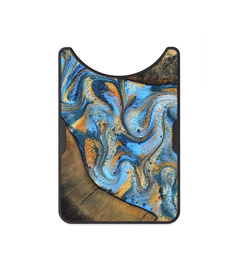 Alloy Wood Wallet - Orpha (Teal & Gold, 824899)