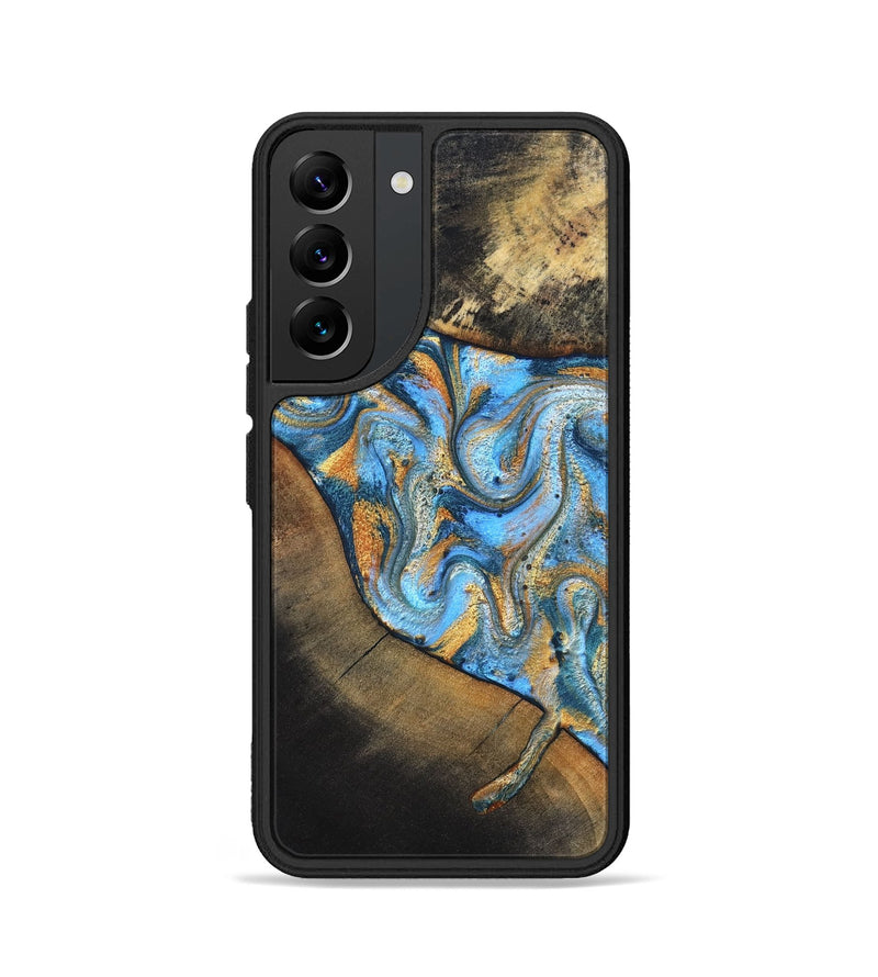 Galaxy S22 Wood Phone Case - Orpha (Teal & Gold, 824899)