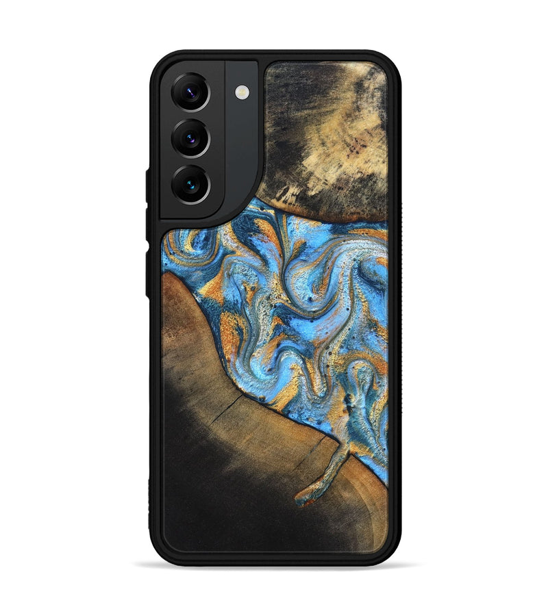 Galaxy S22 Plus Wood Phone Case - Orpha (Teal & Gold, 824899)