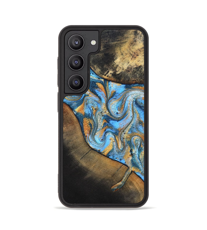 Galaxy S23 Wood Phone Case - Orpha (Teal & Gold, 824899)