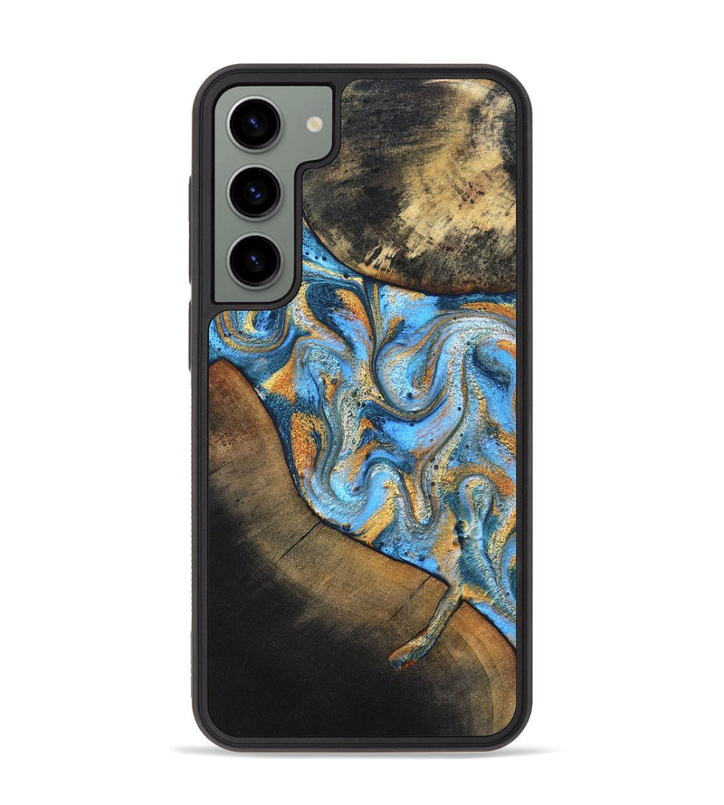 Galaxy S23 Plus Wood Phone Case - Orpha (Teal & Gold, 824899)