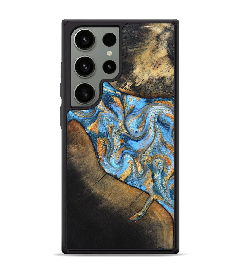 Galaxy S24 Ultra Wood Phone Case - Orpha (Teal & Gold, 824899)
