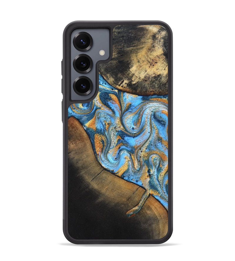 Galaxy S25 Plus Wood Phone Case - Orpha (Teal & Gold, 824899)