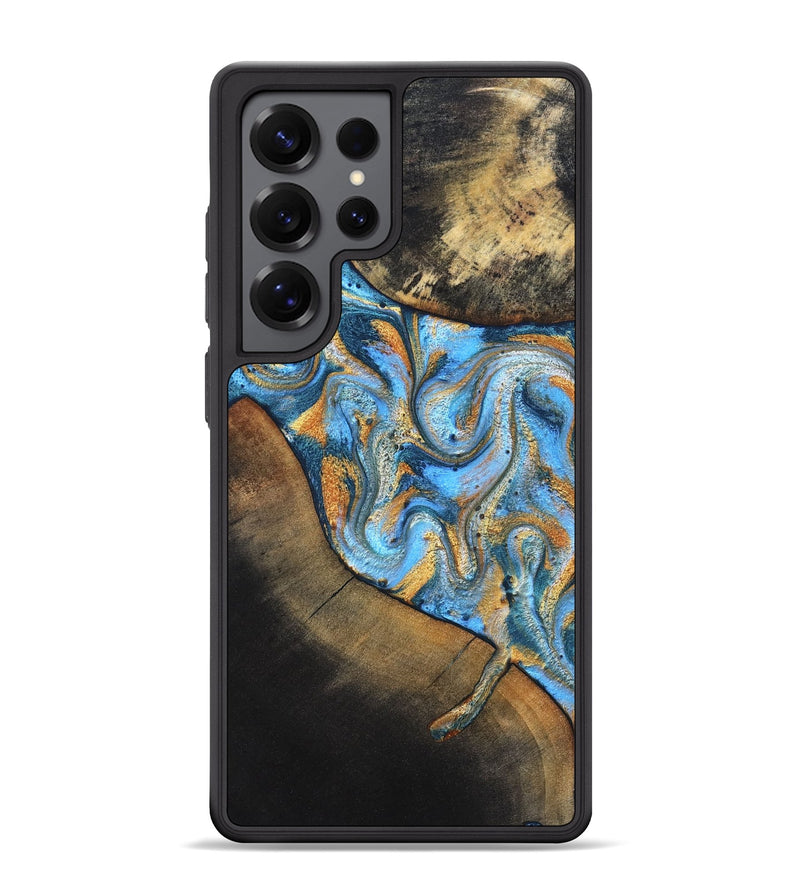 Galaxy S25 Ultra Wood Phone Case - Orpha (Teal & Gold, 824899)