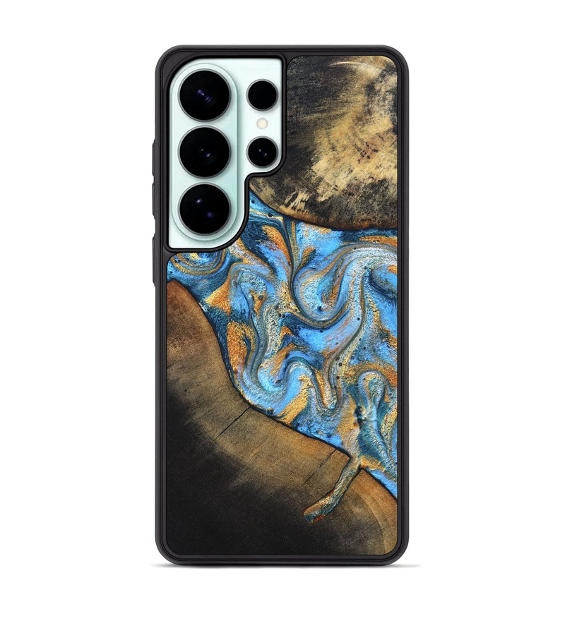Galaxy S26 Ultra Wood Phone Case - Orpha (Teal & Gold, 824899)