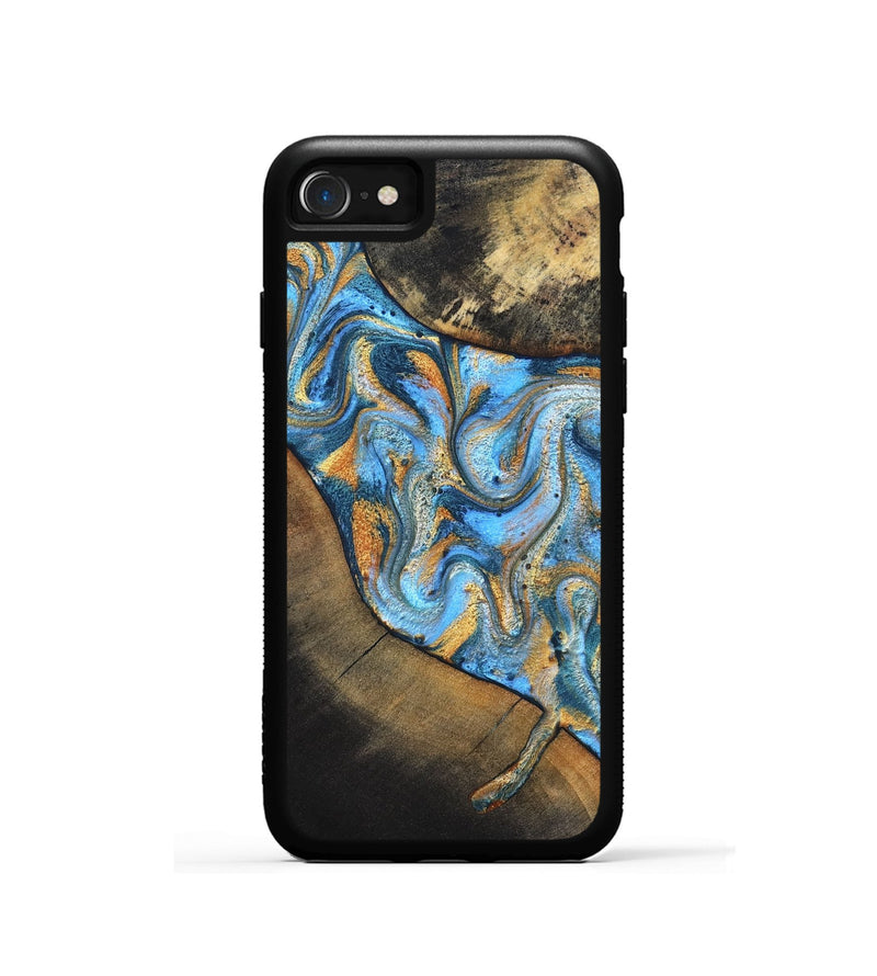 iPhone SE Wood Phone Case - Orpha (Teal & Gold, 824899)